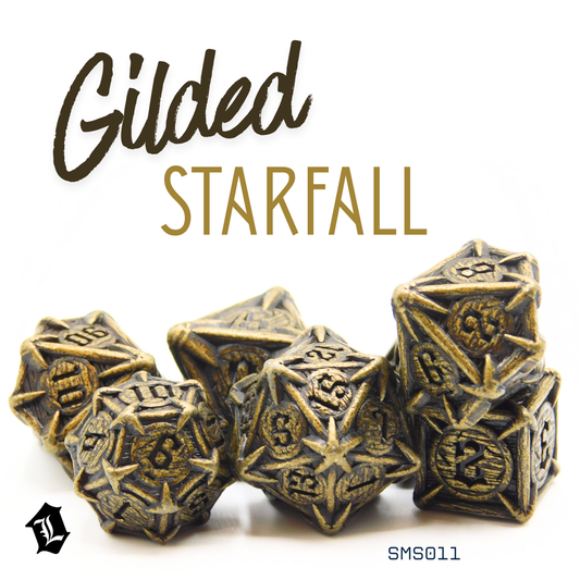 [GILDED STARFALL] 7PC SOLID METAL DICE SET