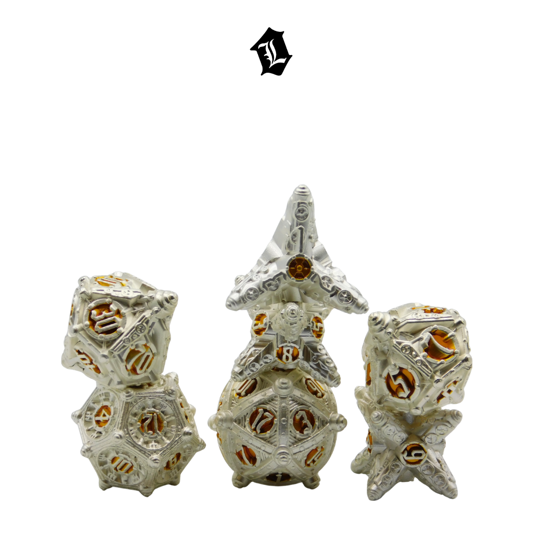 [HUFFLE PUFFLE] 7PC SOLID METAL DICE SET