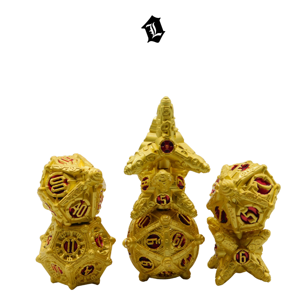 [BRIGHTER THAN GOLD] 7PC SOLID METAL DICE SET