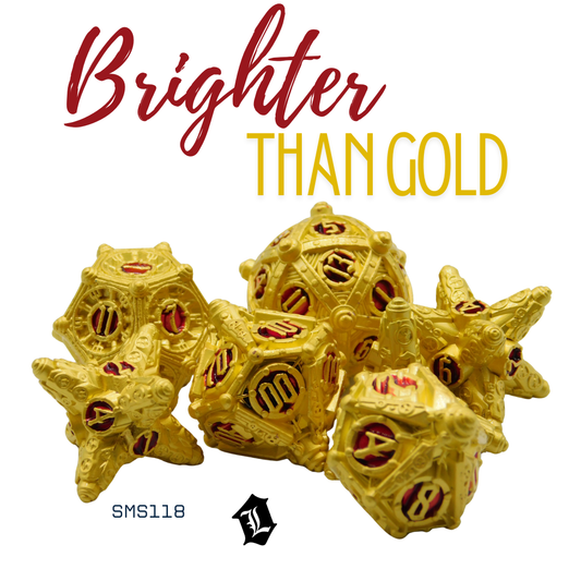 [BRIGHTER THAN GOLD] 7PC SOLID METAL DICE SET