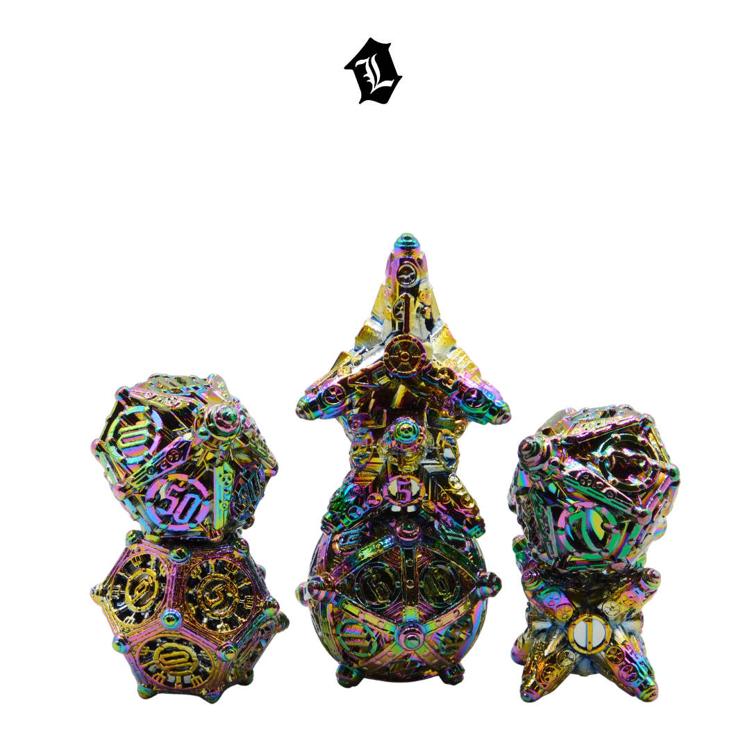 [ZOO LIGHTS] 7PC SOLID METAL DICE SET