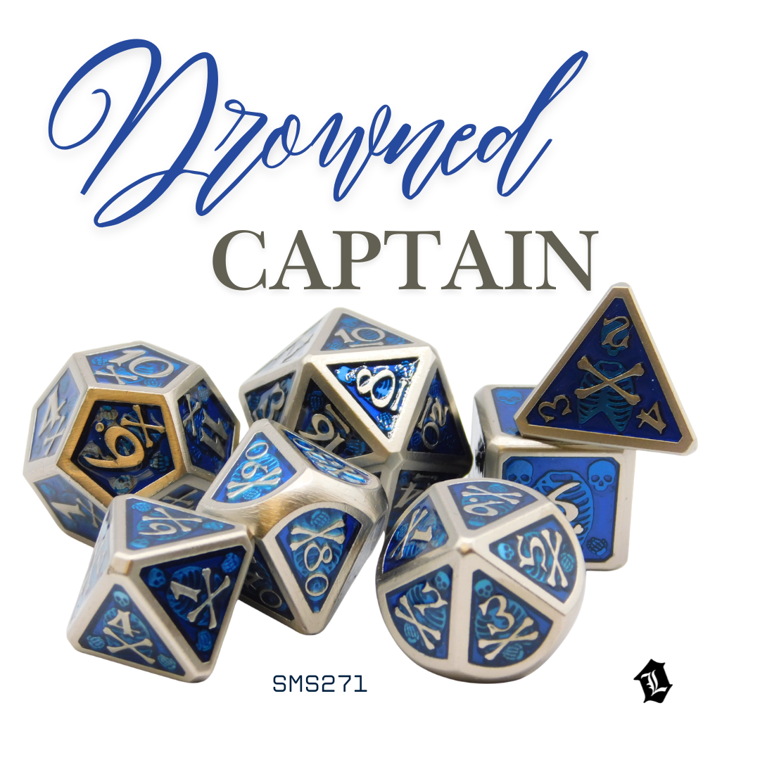 [DROWNED CAPTAIN] 7PC SOLID METAL DICE SET