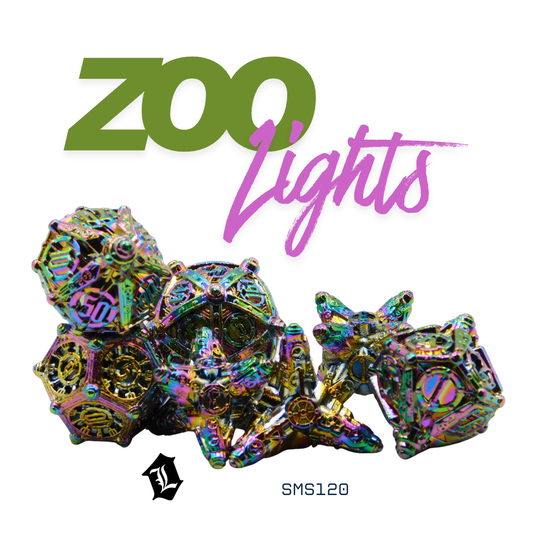 [ZOO LIGHTS] 7PC SOLID METAL DICE SET
