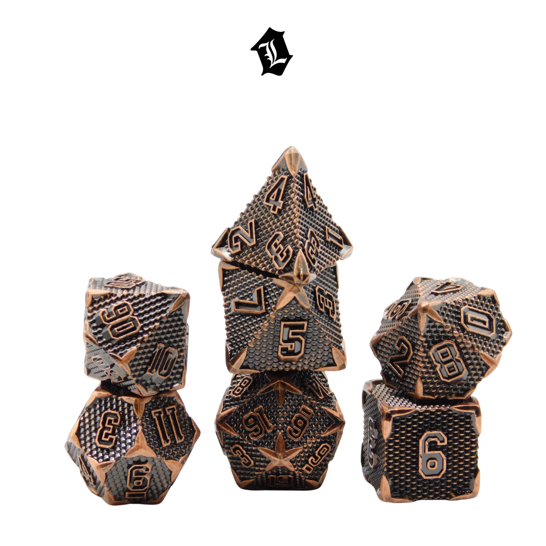[PENNY RIPPLES] 7PC SOLID METAL DICE SET