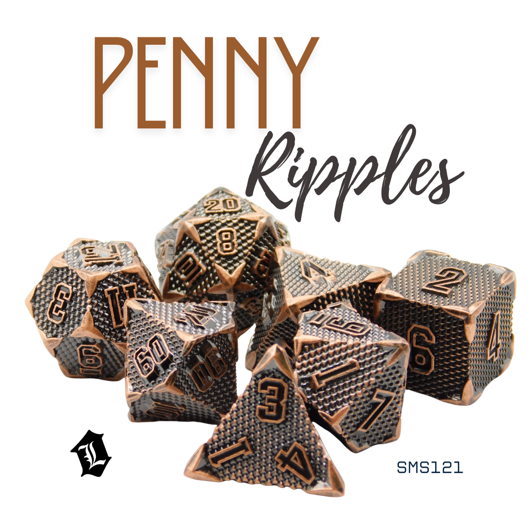 [PENNY RIPPLES] 7PC SOLID METAL DICE SET