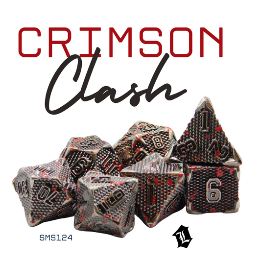 [CRIMSON CLASH] 7PC SOLID METAL DICE SET
