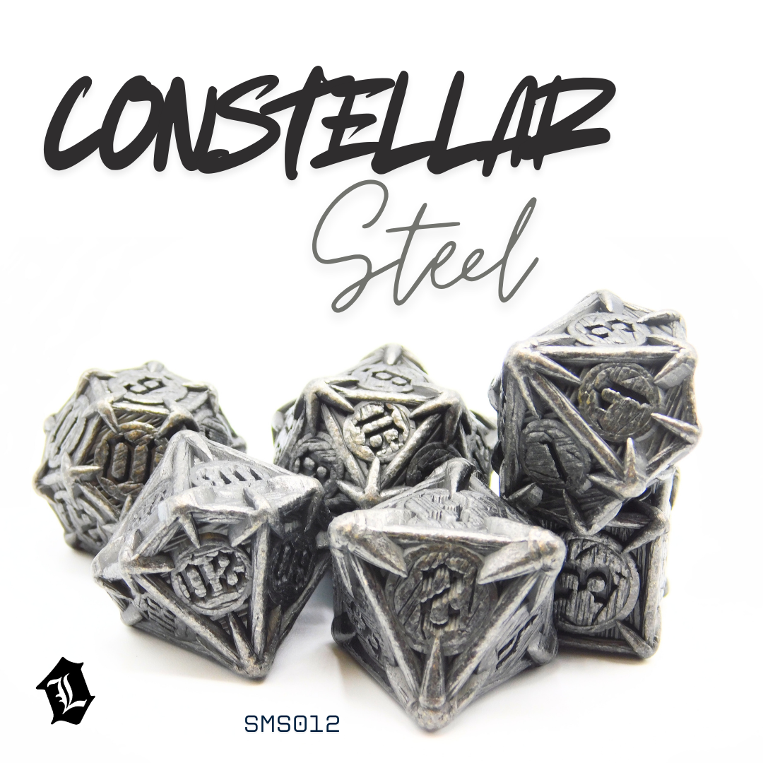 [CONSTELLAR STEEL] 7PC SOLID METAL DICE SET