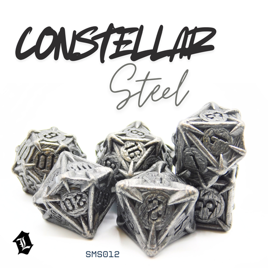 [CONSTELLAR STEEL] 7PC SOLID METAL DICE SET
