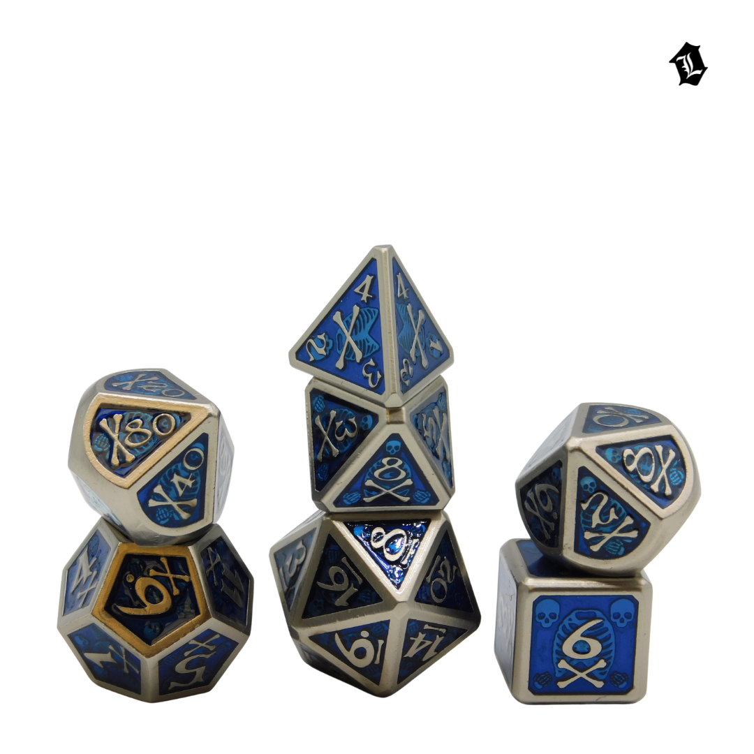 [DROWNED CAPTAIN] 7PC SOLID METAL DICE SET