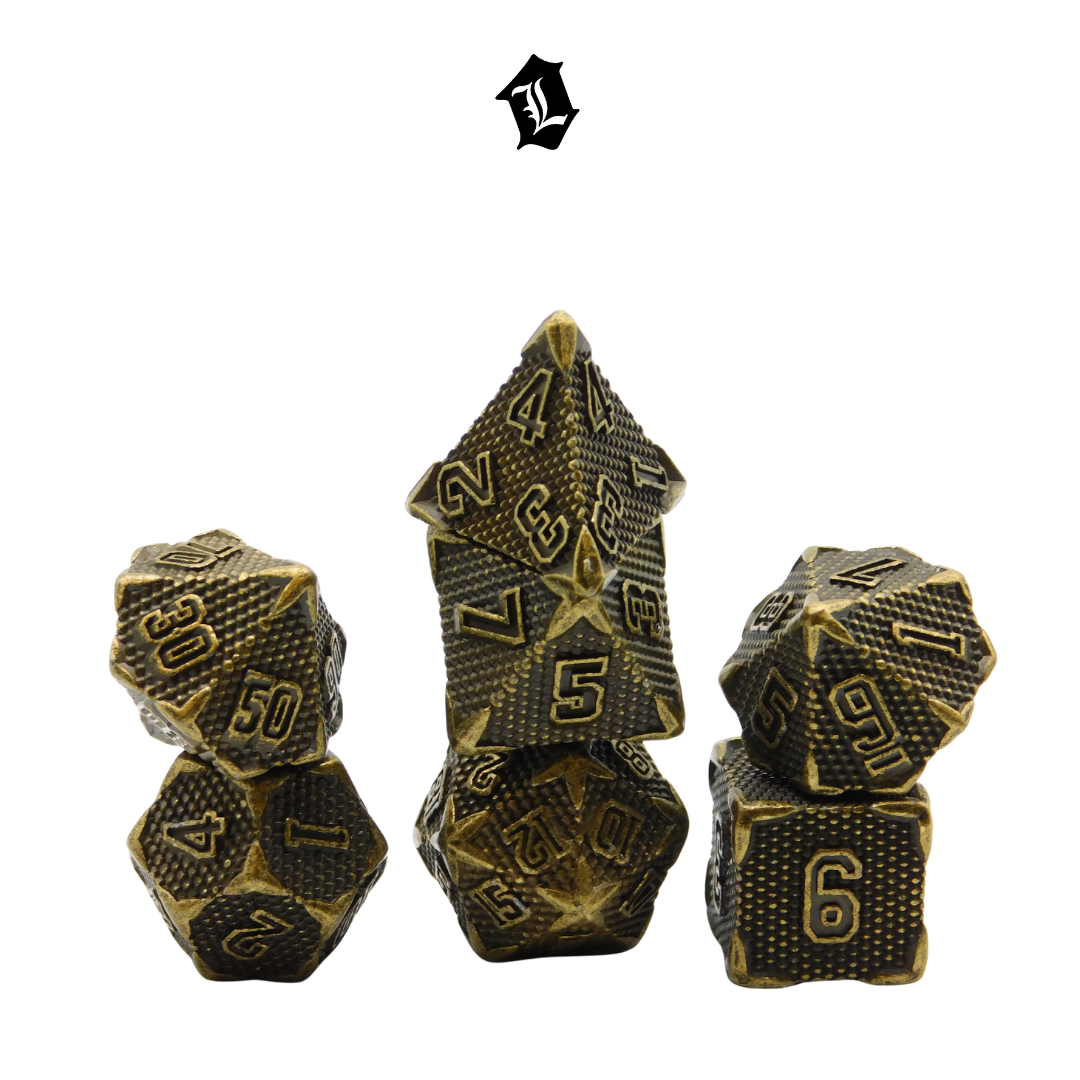 [SEASONED BLADE] 7PC SOLID METAL DICE SET