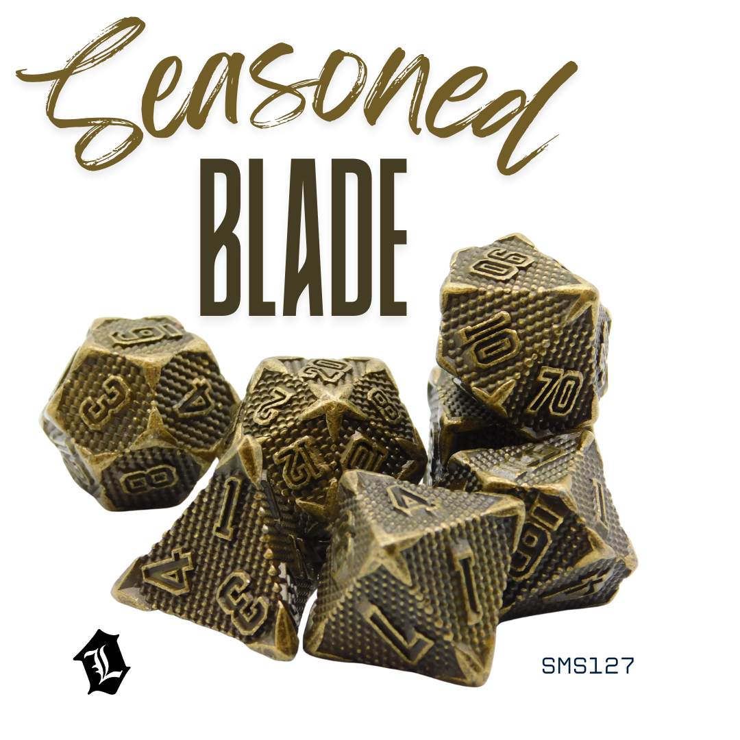 [SEASONED BLADE] 7PC SOLID METAL DICE SET