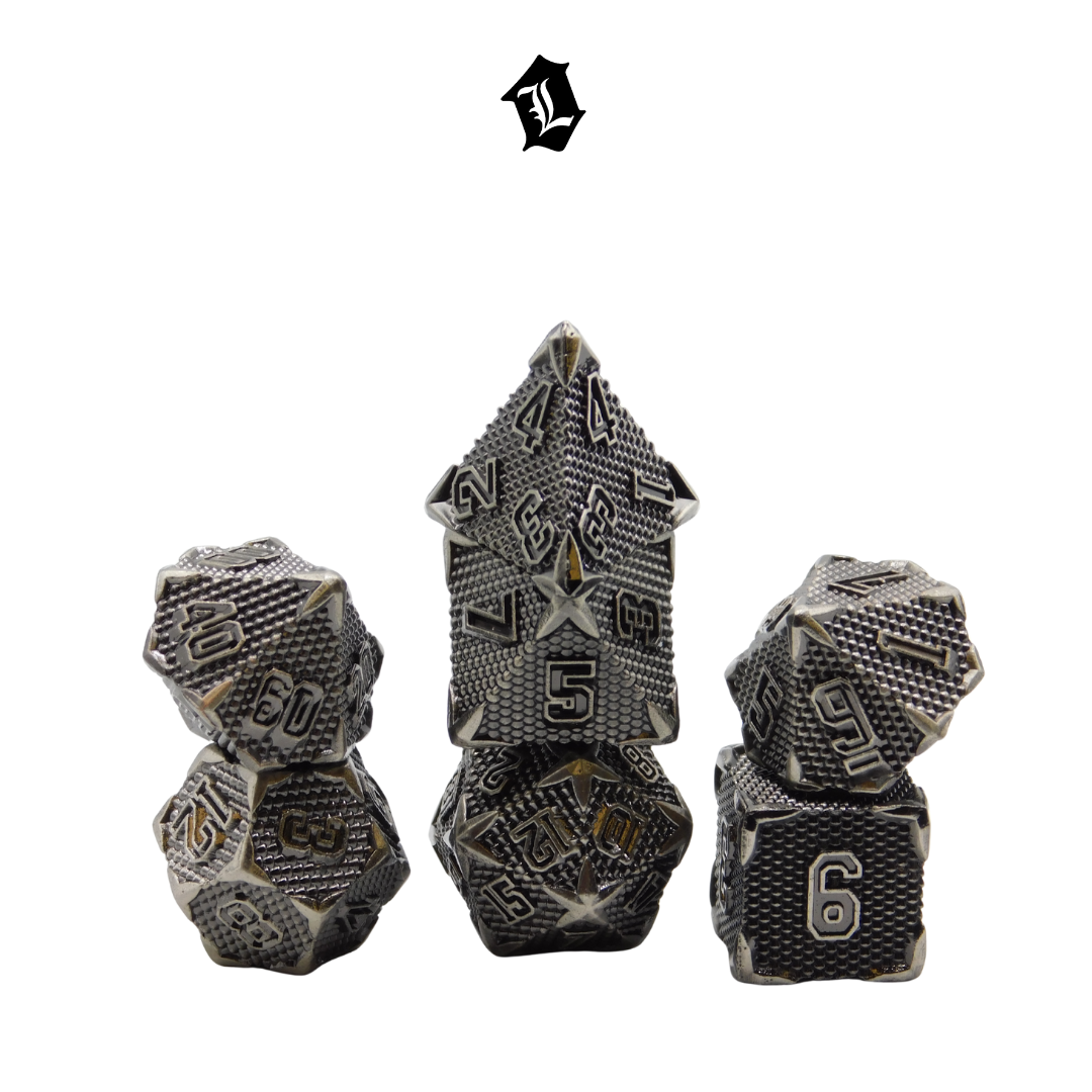 [CAMPAIGN STEEL] 7PC SOLID METAL DICE SET