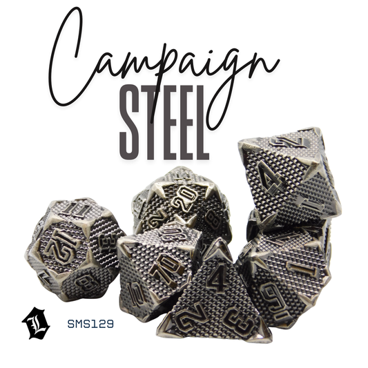 [CAMPAIGN STEEL] 7PC SOLID METAL DICE SET