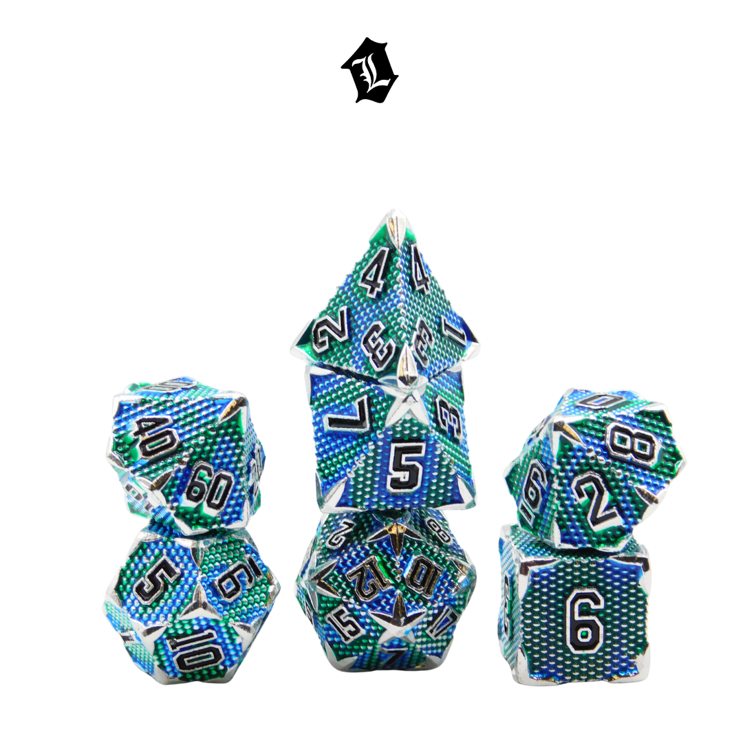 [MYTHIC GLOBE] 7PC SOLID METAL DICE SET