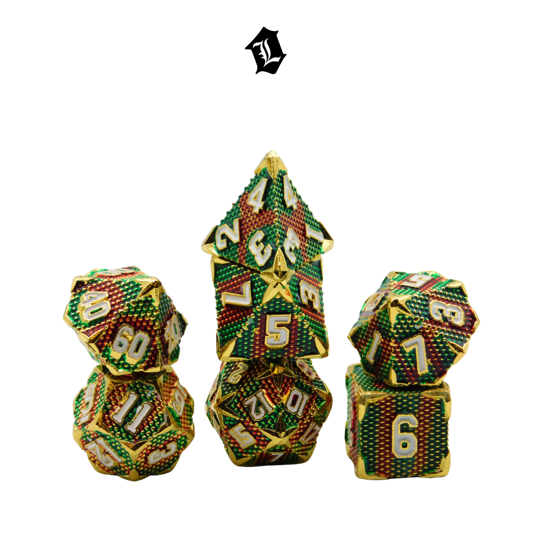[CHRISTMAS PARTY] 7PC SOLID METAL DICE SET