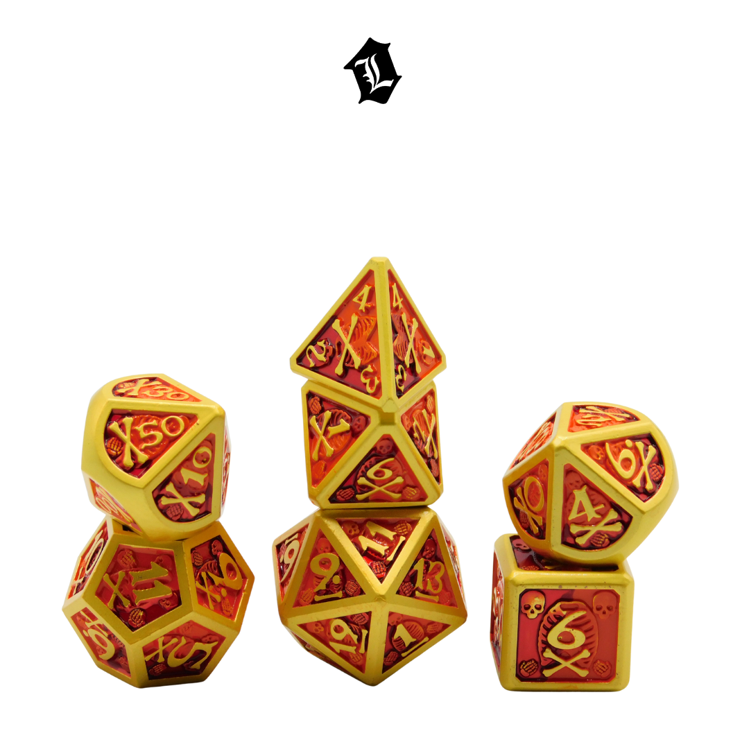 [VELVET COFFIN] 7PC SOLID METAL DICE SET