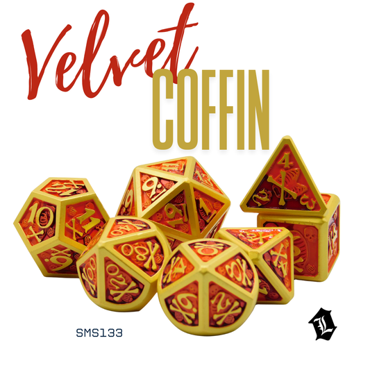 [VELVET COFFIN] 7PC SOLID METAL DICE SET