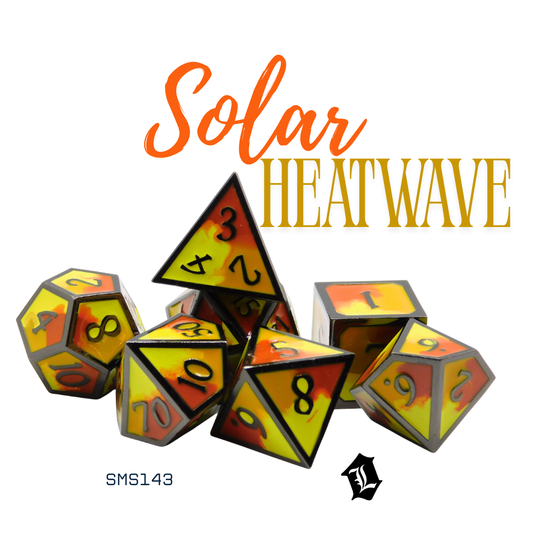 [SOLAR HEATWAVE] 7PC SOLID METAL DICE SET