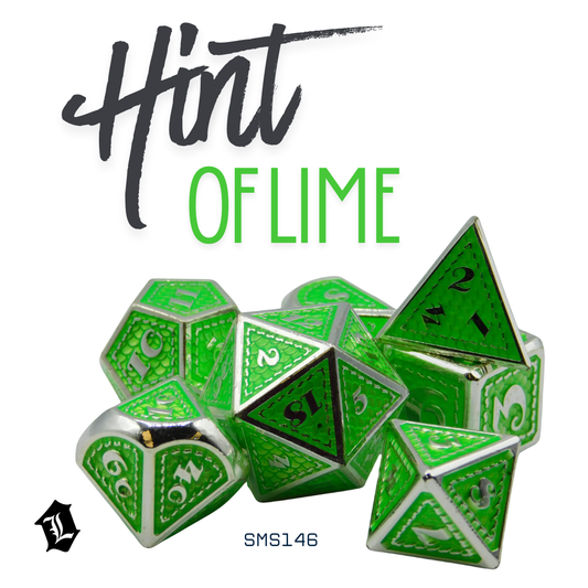 [HINT OF LIME] 7PC SOLID METAL DICE SET