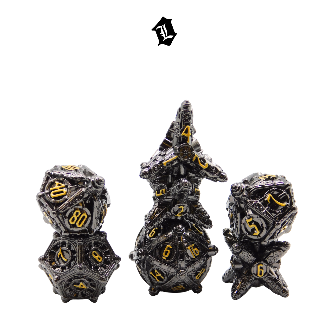[OBSIDIAN THRONE] 7PC SOLID METAL DICE SET