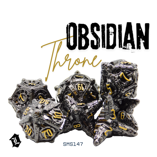 [OBSIDIAN THRONE] 7PC SOLID METAL DICE SET