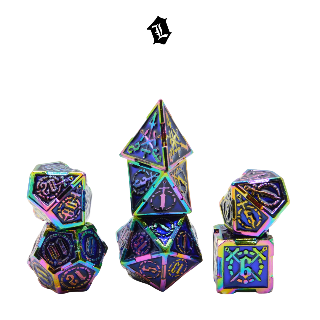 [JEFF] 7PC SOLID METAL DICE SET