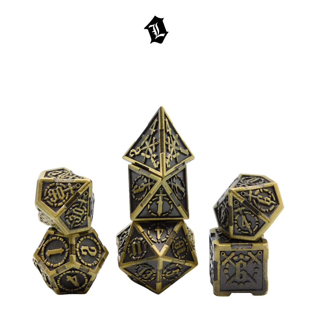 [ROYAL TENDER] 7PC SOLID METAL DICE SET