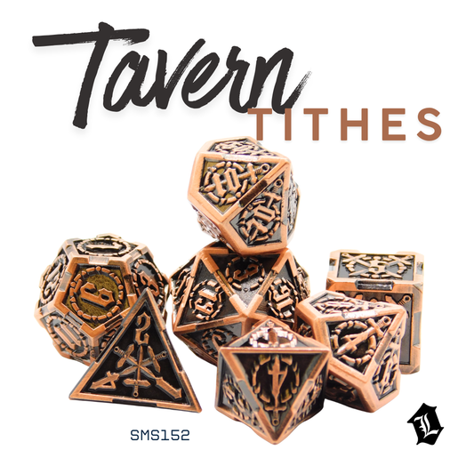 [TAVERN TITHES] 7PC SOLID METAL DICE SET