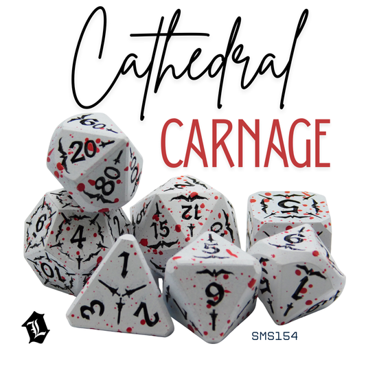 [CATHEDRAL CARNAGE] 7PC SOLID METAL DICE SET