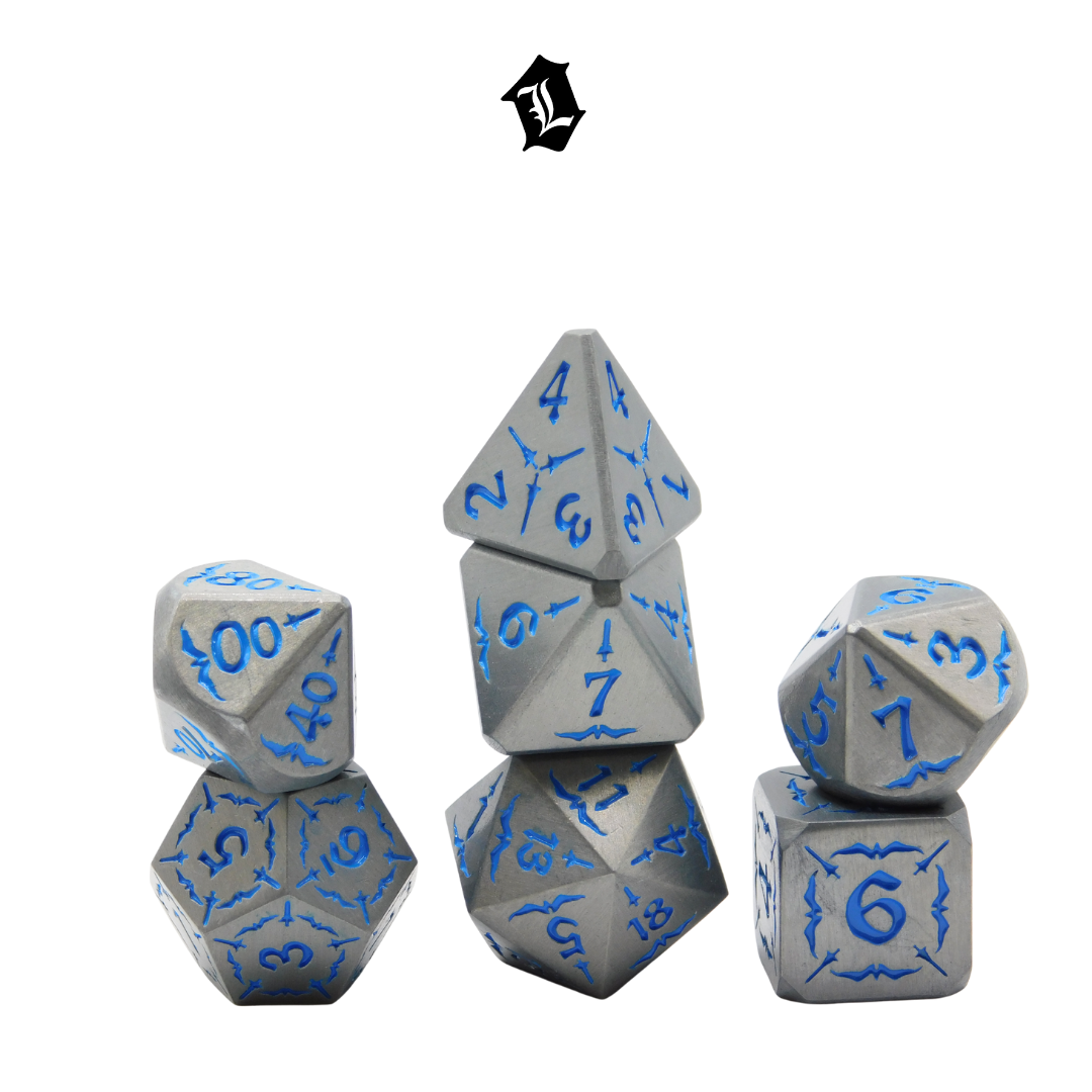 [GRAY GOOSE] 7PC SOLID METAL DICE SET