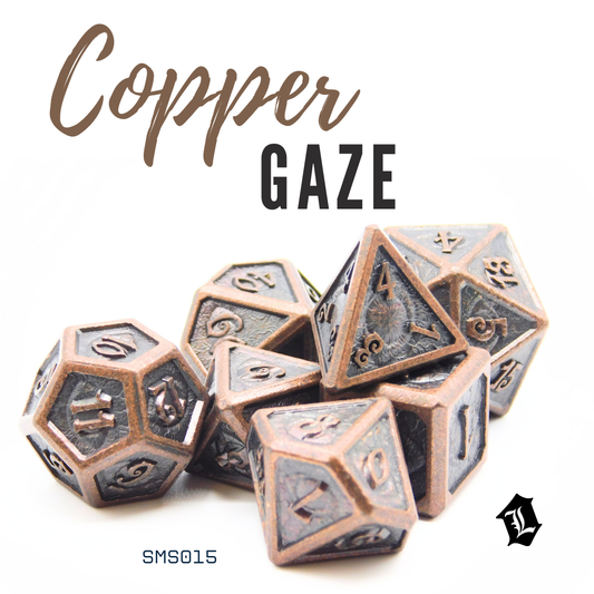 [COPPER GAZE] 7PC SOLID METAL DICE SET