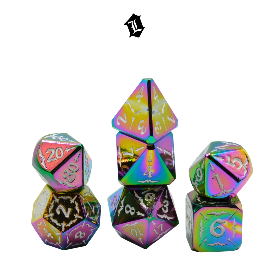 [LOOKIN' SLICK] 7PC SOLID METAL DICE SET