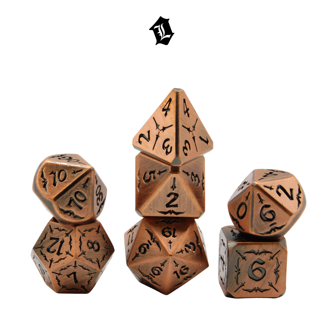 [MAKING CENTS] 7PC SOLID METAL DICE SET