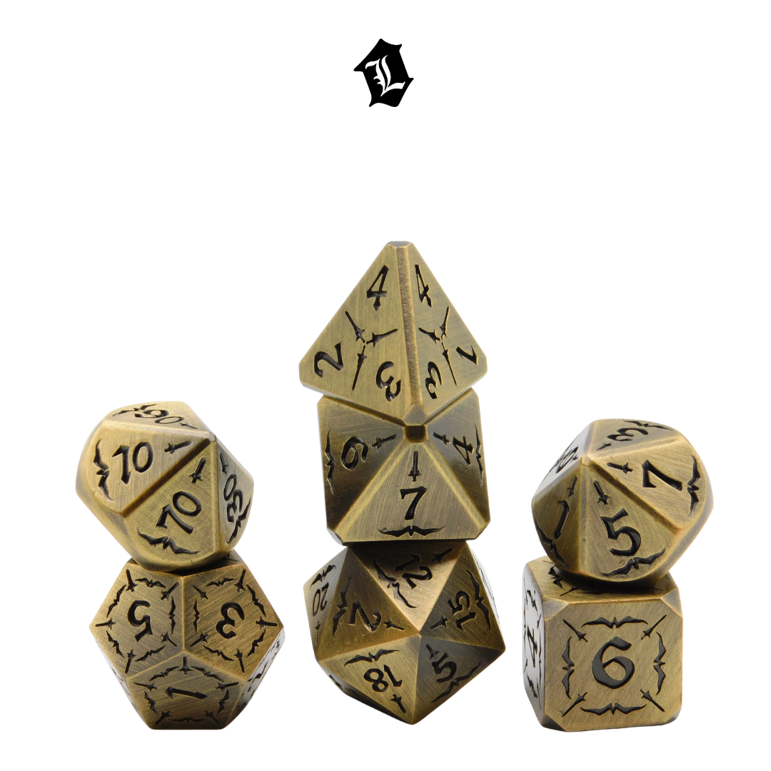 [DAMAGE CONTROL] 7PC SOLID METAL DICE SET