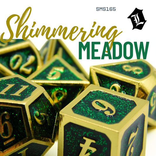 [SHIMMERING MEADOW] 7PC SOLID METAL DICE SET