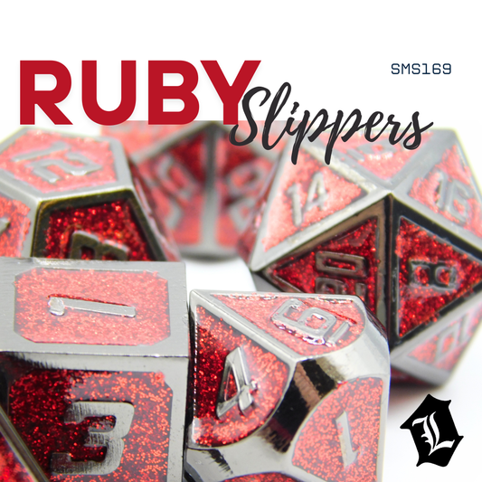 [RUBY SLIPPERS] 7PC SOLID METAL DICE SET