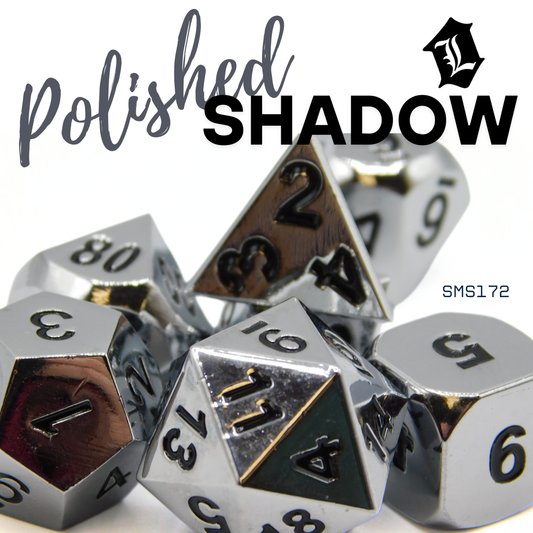 [POLISHED SHADOW] 7PC SOLID METAL DICE SET