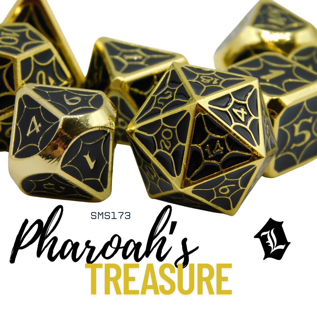 [PHAROAH'S TREASURE] 7PC SOLID METAL DICE SET