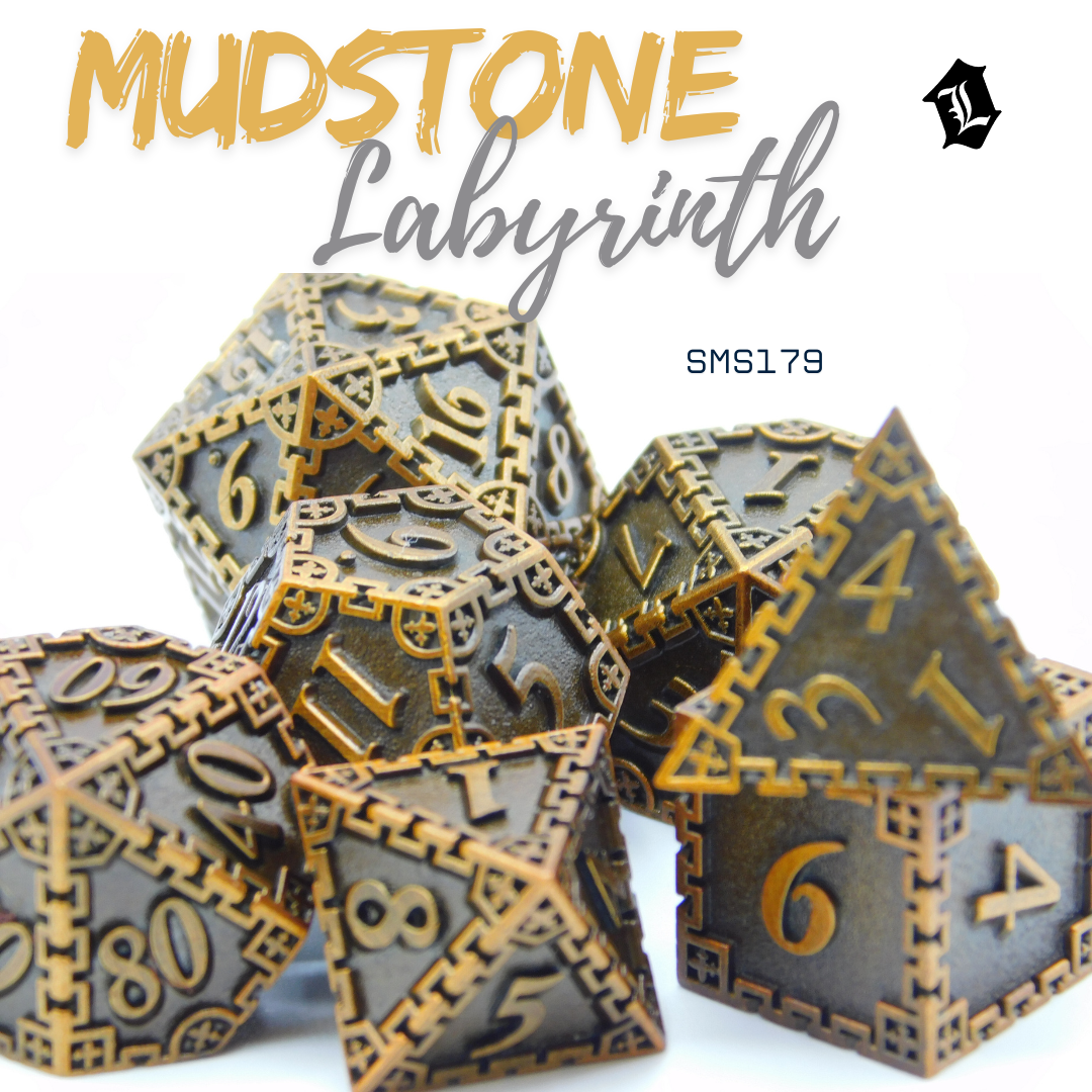 [MUDSTONE LABYRINTH] 7PC SOLID METAL DICE SET