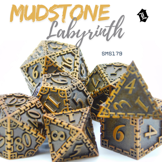 [MUDSTONE LABYRINTH] 7PC SOLID METAL DICE SET