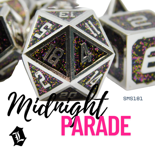 [MIDNIGHT PARADE] 7PC SOLID METAL DICE SET