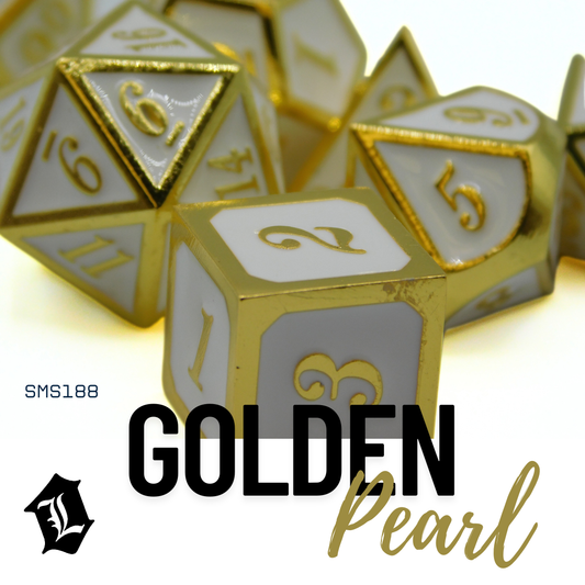 [GOLDEN PEARL] 7PC SOLID METAL DICE SET