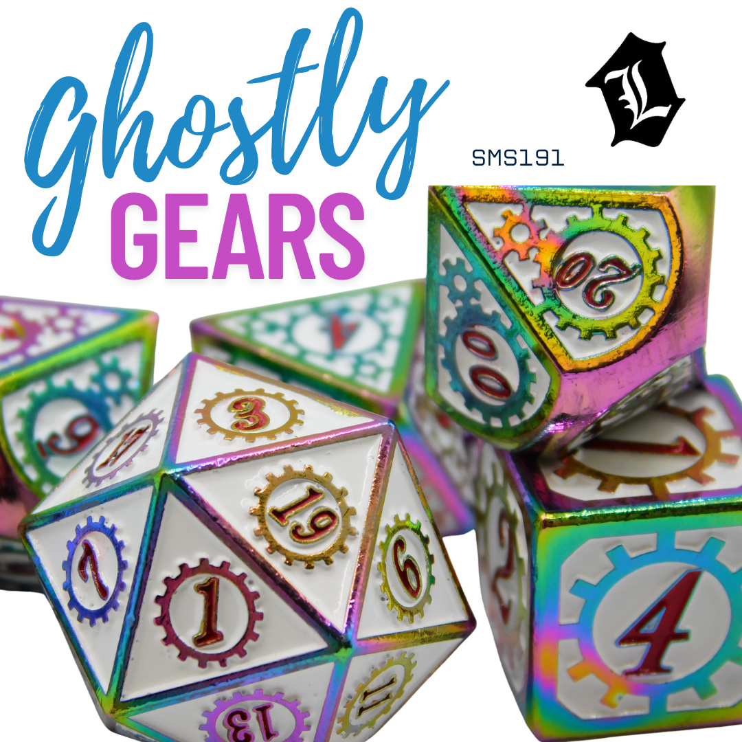 [GHOSTLY GEARS] 7PC SOLID METAL DICE SET