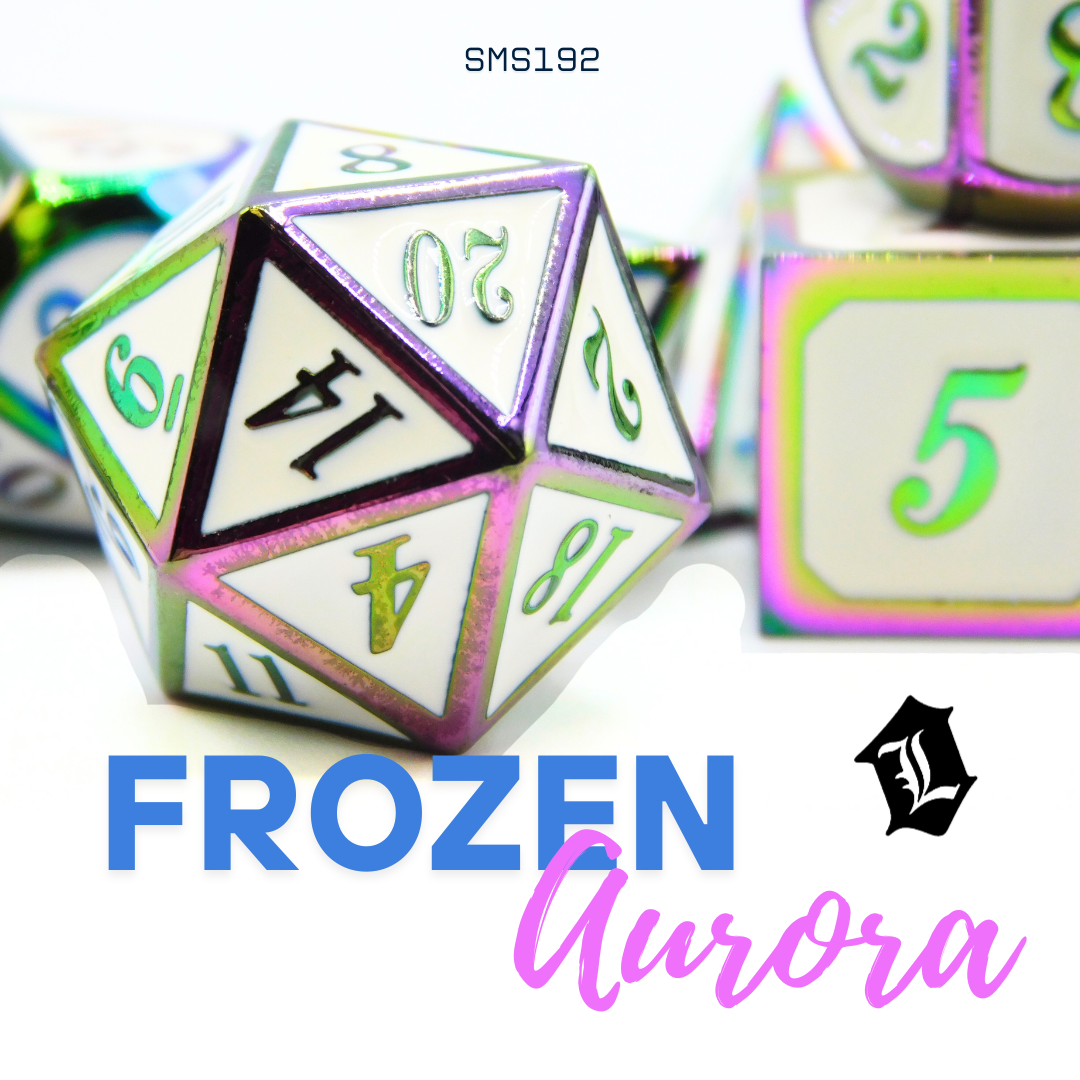 [FROZEN AURORA] 7PC SOLID METAL DICE SET