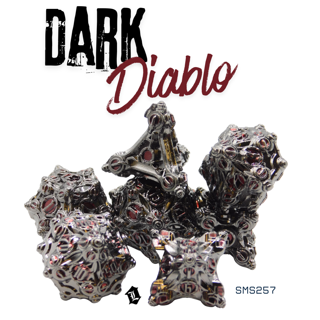 [DARK DIABLO] 7PC SOLID METAL DICE SET