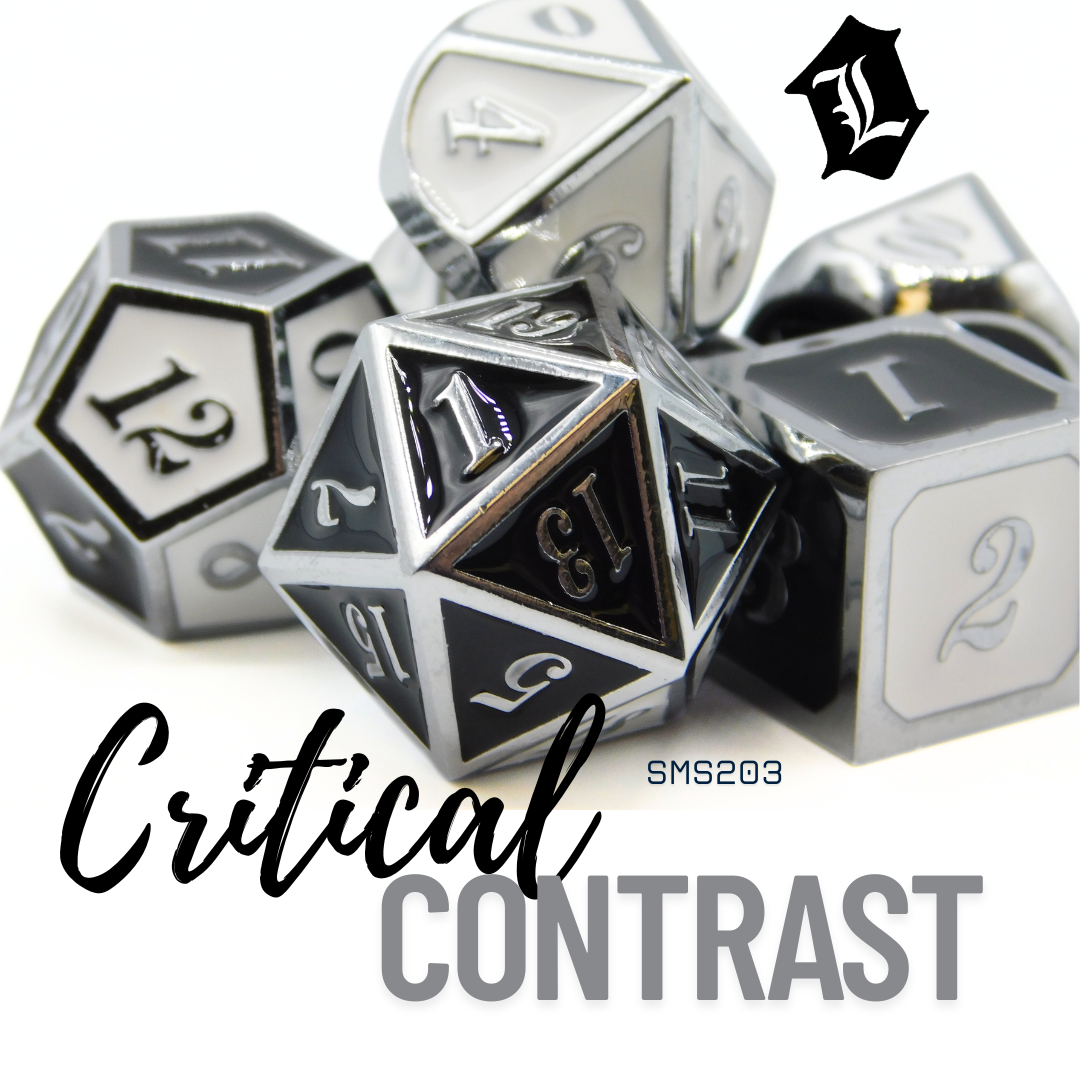 [CRITICAL CONTRAST] 7PC SOLID METAL DICE SET