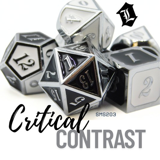 [CRITICAL CONTRAST] 7PC SOLID METAL DICE SET