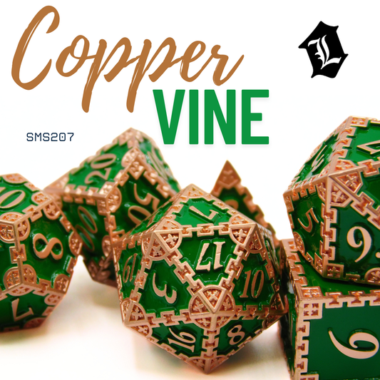 [COPPER VINE] 7PC SOLID METAL DICE SET