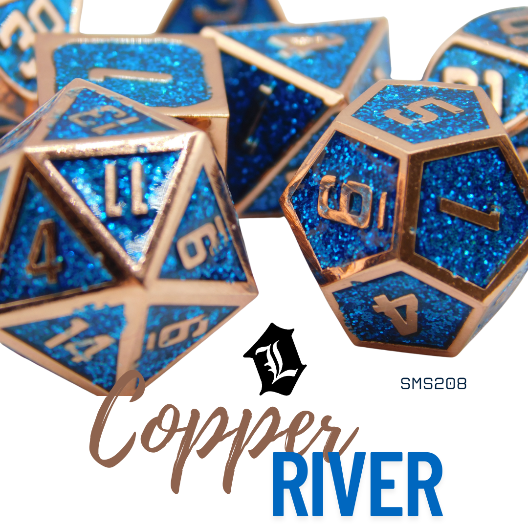 [COPPER RIVER] 7PC SOLID METAL DICE SET