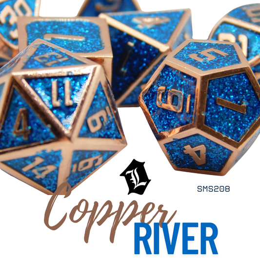 [COPPER RIVER] 7PC SOLID METAL DICE SET